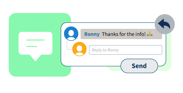 Burbuja de chat con comentario