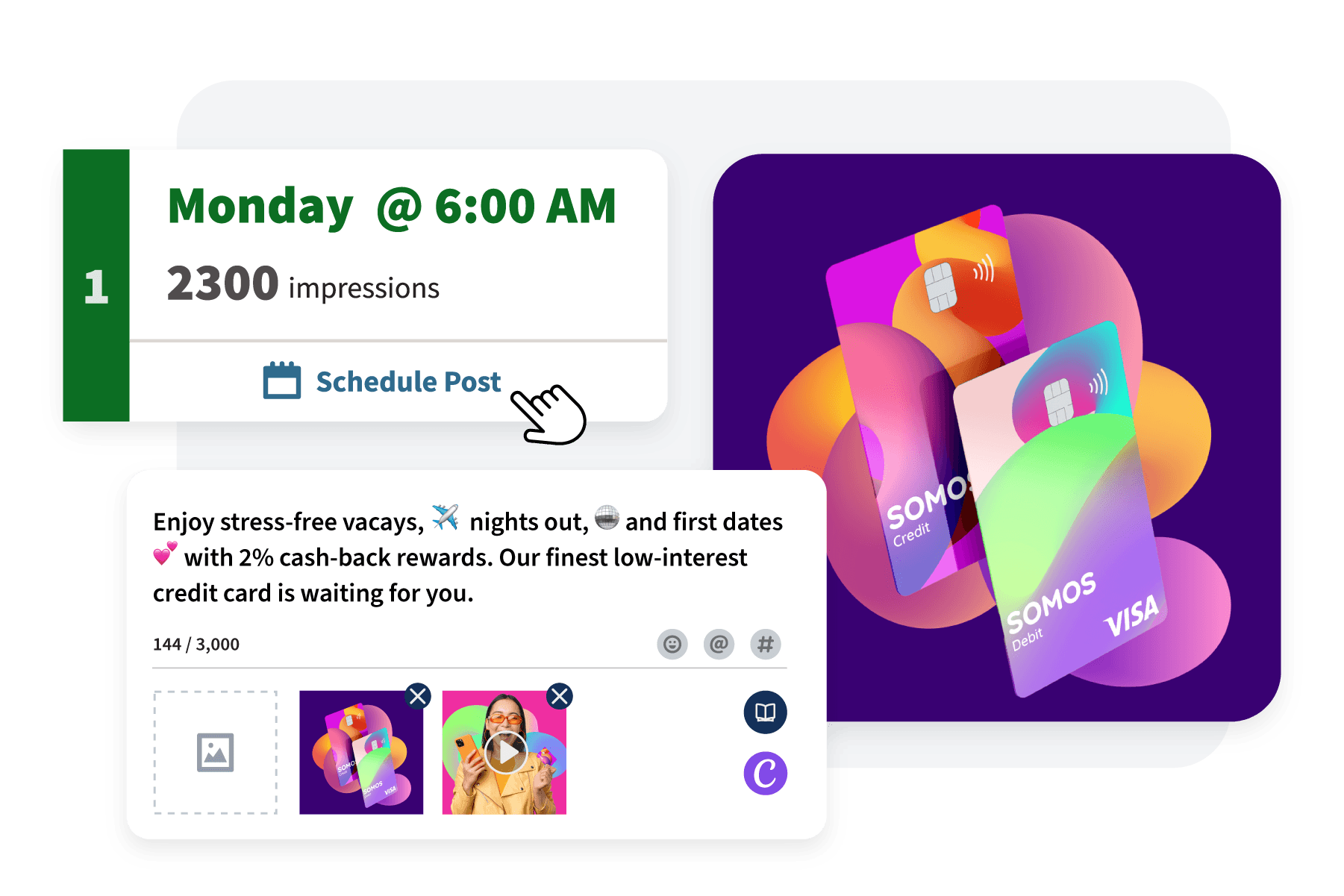 Hora recomendada para publicar de Hootsuite