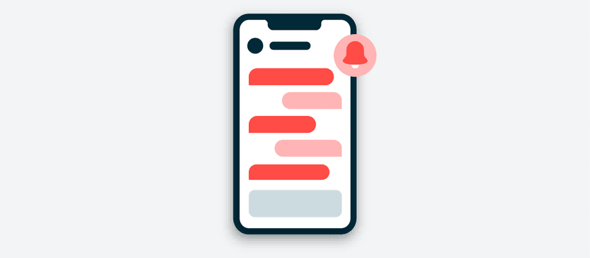 smartphone con alerta